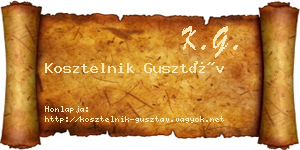 Kosztelnik Gusztáv névjegykártya
